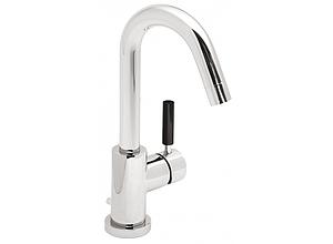 Vado Nuance Mono Basin Mixer Single Lever Deck Mounted With Pop-up Waste With Black Handle