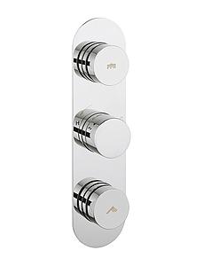 Crosswater Dial Central 2 Outlet Thermostatic Shower Mixer Valve with 2 Way Diverter Chrome